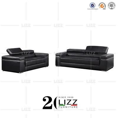 High Quality Modern Contemporary Design Home Loveseat Chair Wood Home Furniture Geniue Leather Sofa Set