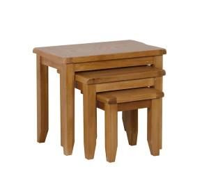 306rl Range Solid Oak Nest of 3 Tables/Oak Nesting Tables