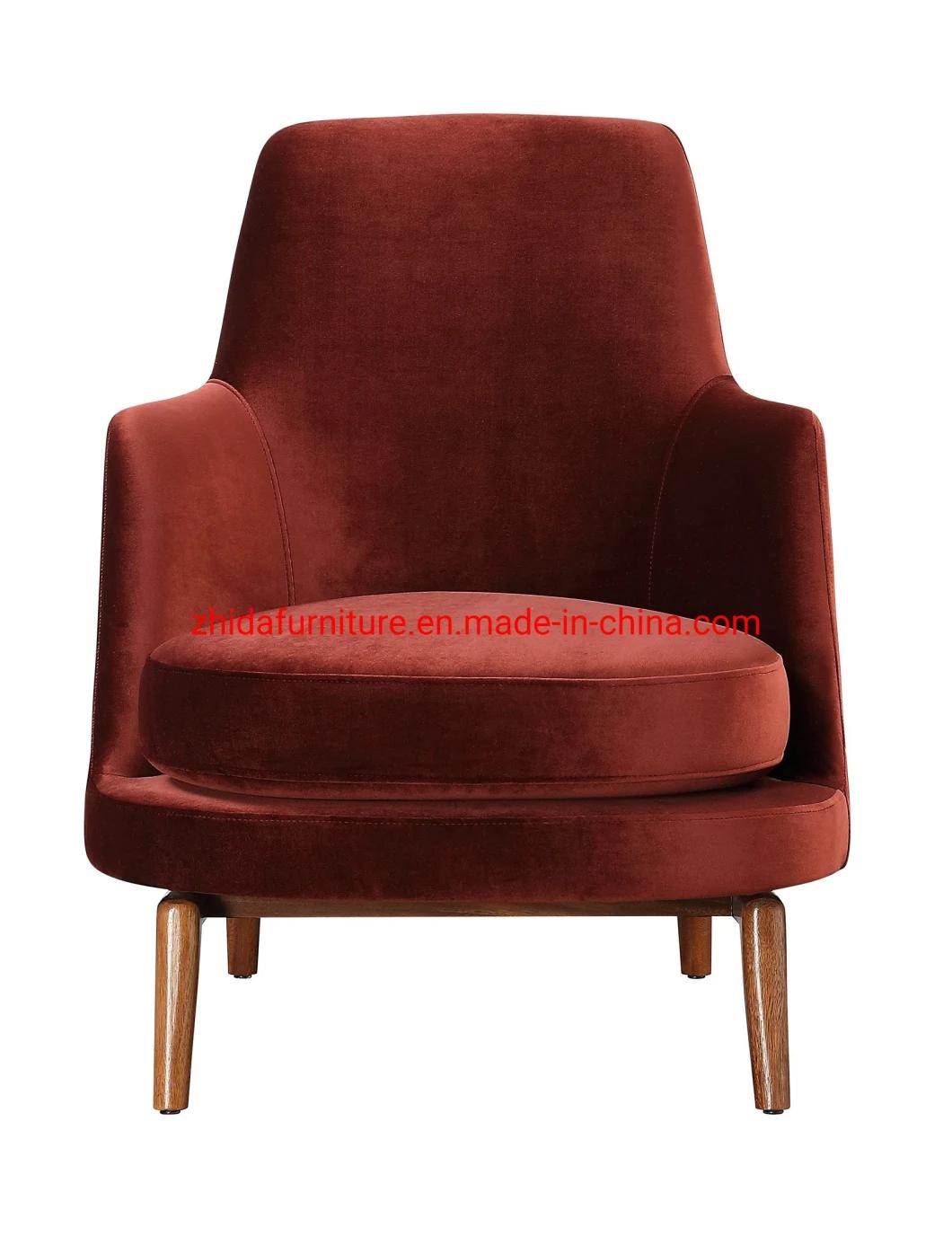 Modern Furniture Red Fabric Hotel Home Living Room Arm Chair