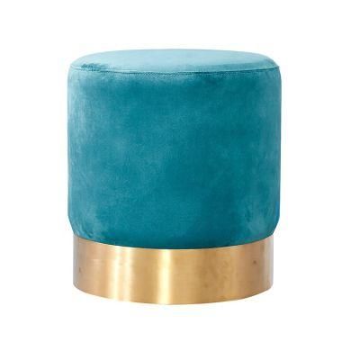 Nordic Luxury Ottoman Living Room Pouffe Best Quality Fabric Stool for Bedroom Velvet Ottoman Puff Pouf