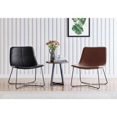 Hot Design Home Furniture Coffee Shop Office Bedroom Hotel Backrest Faux Leather Brown Living Room Chair