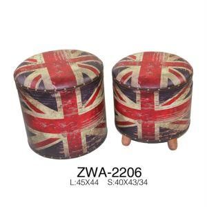 Kd UK Flag PU Printed Home Use Stool Ottoman