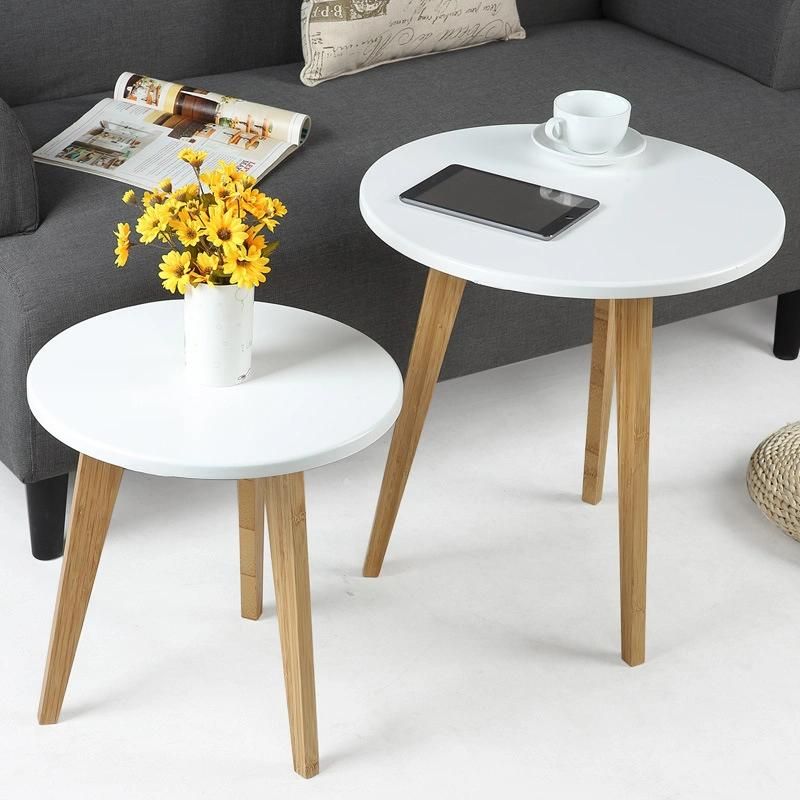 Modern Living Room Simple Design Bamboo Side Table with Leg