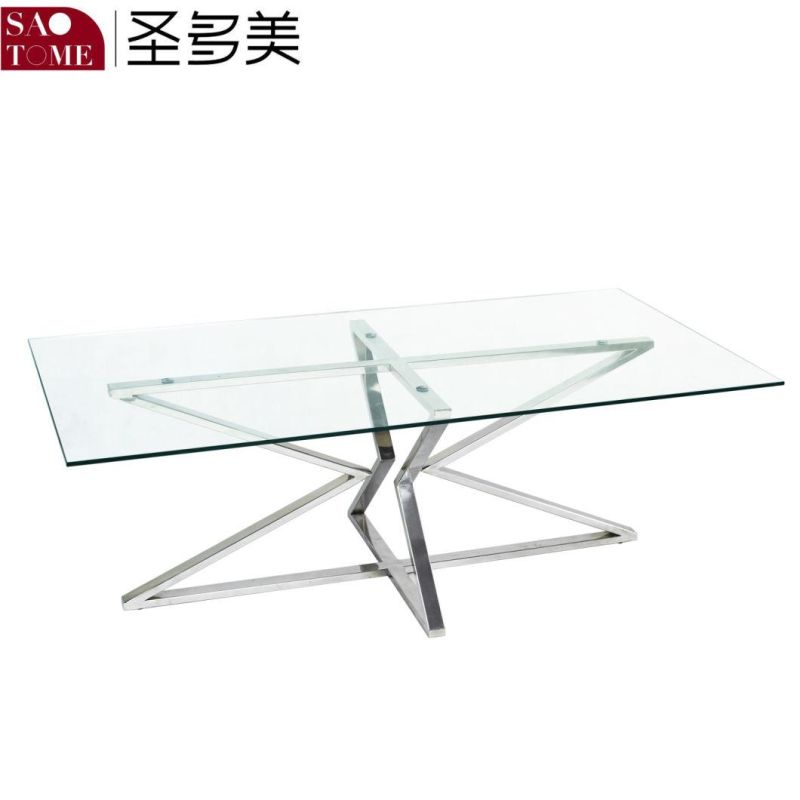 Furniture Top 8mm Transparent Glass Bottom High Gloss Black MDF 25mm Lamp Table