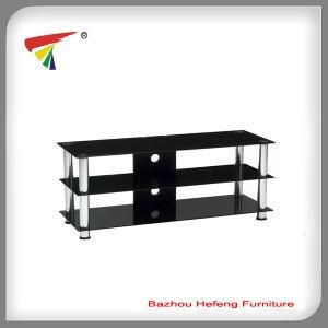 2015 Cheap and Practical Black Glass TV Stand (TV022)