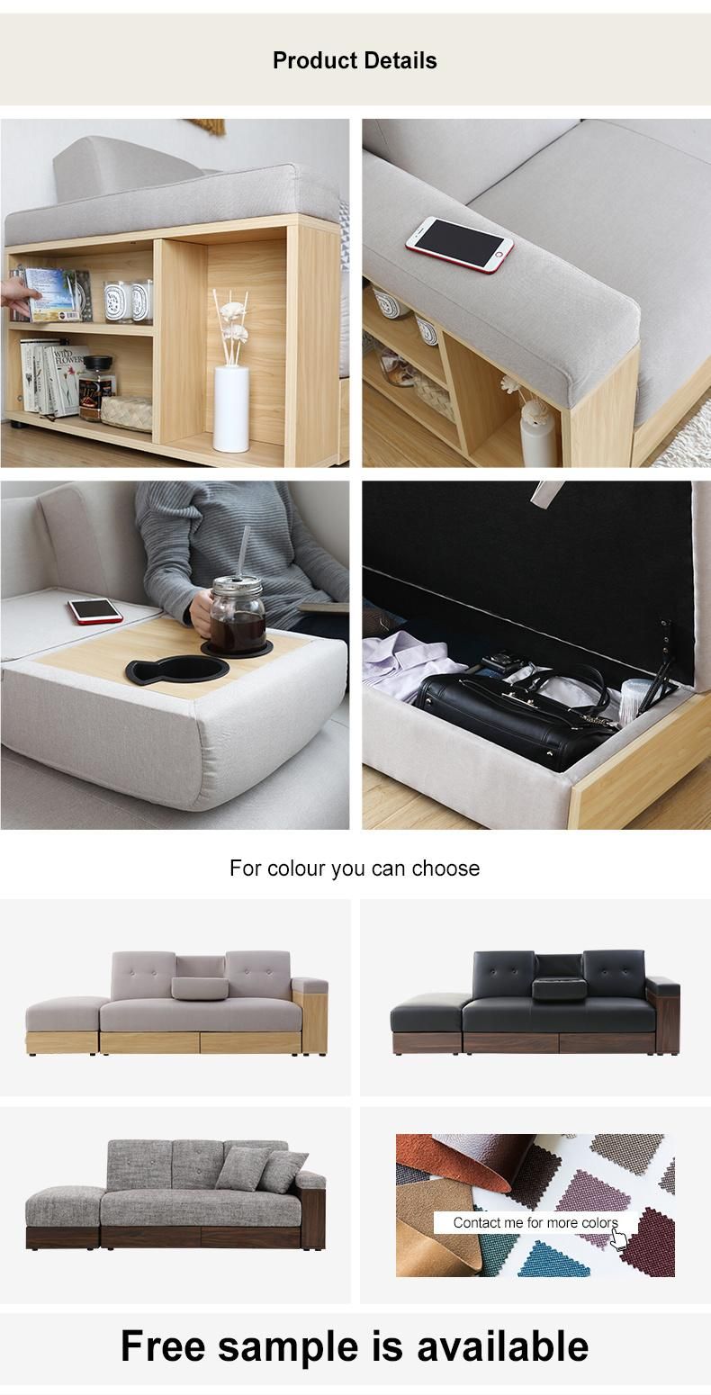 Wood Frame Sofa Kd Sofa Home Use with Storage Sofa Bed