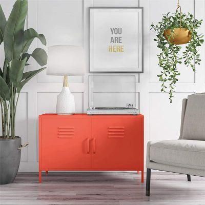 Multifunctional Furniture Cabinet Cupboard Red Metal TV Stand Chinese Manufacture