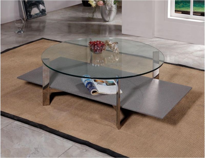 Modern Coffee Table Set with Tempered Glass Top