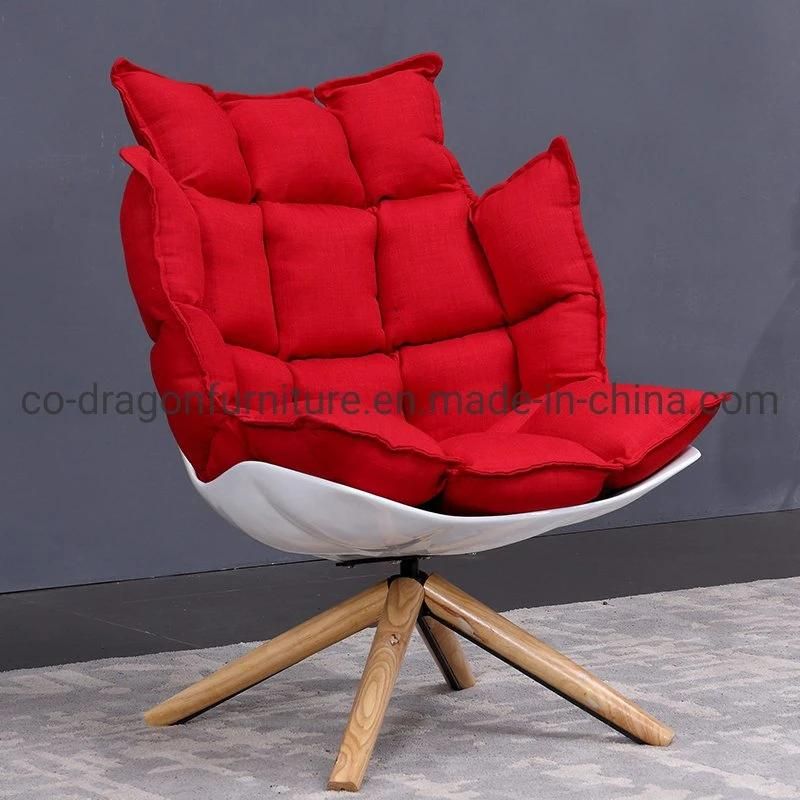 Fashion Home Furniture Glass Plastic Leisure Chair with Wooden Legs