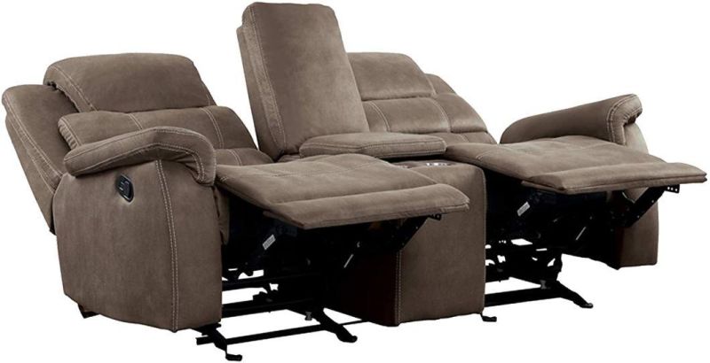 Jky Furniture Modern Design Technology Fabric Manual Recliner Sofa Set for (3+2+1) with Cup Holders and Console on Love Seater