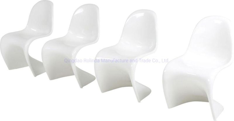 Modern Indoor Stackable S Shape Chair Panton Chair Colored PP Polypropylene Plastic Dining Chairs