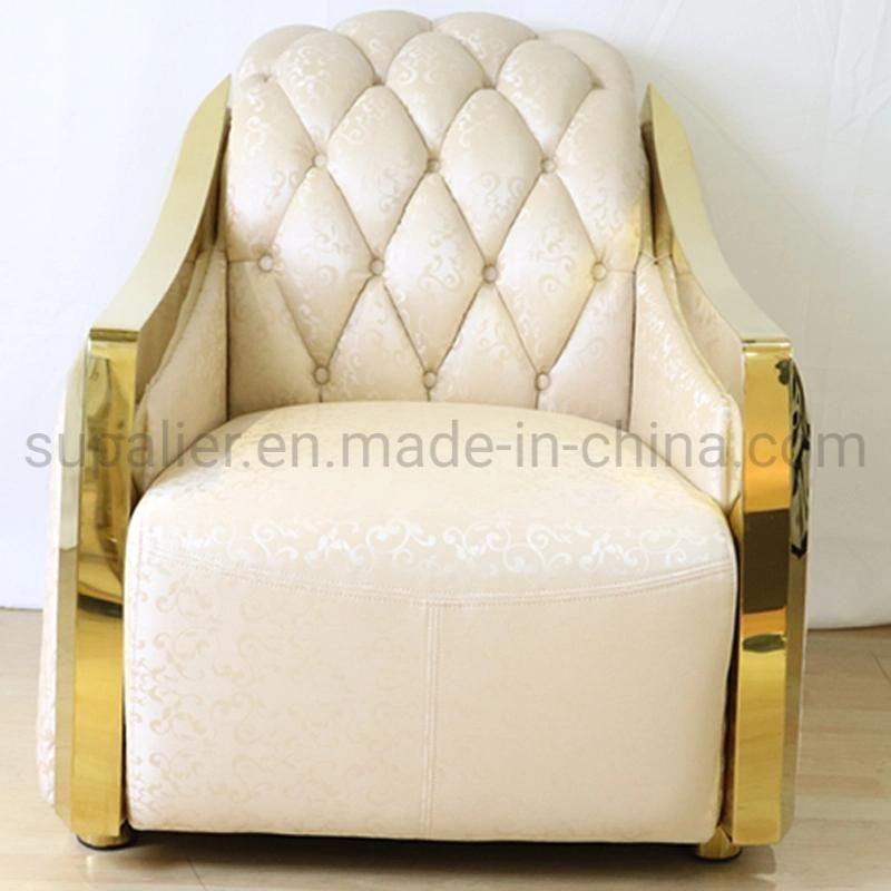 Luxury Antique Cow Leather Singe Sofa for Living Room