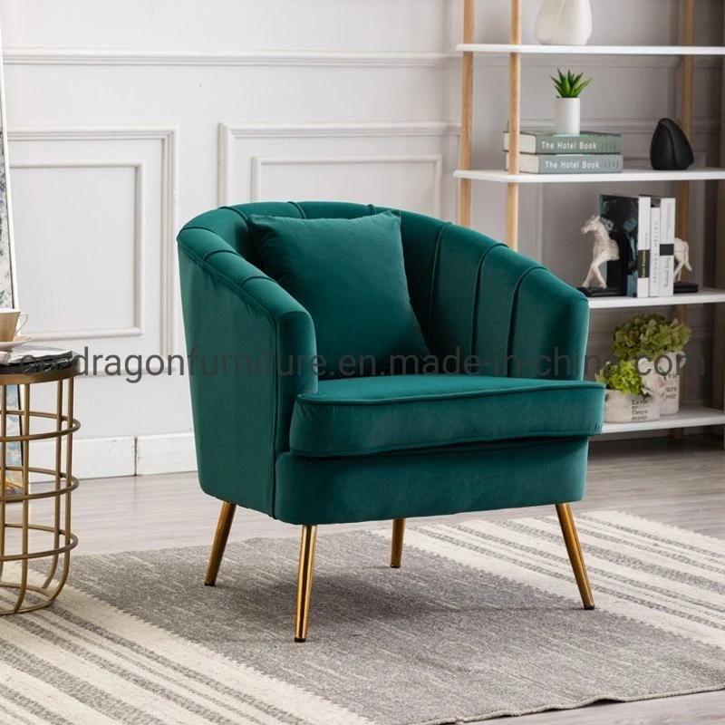 Modern Design Home Furniture Single Sofa Chair with Blue Fabric