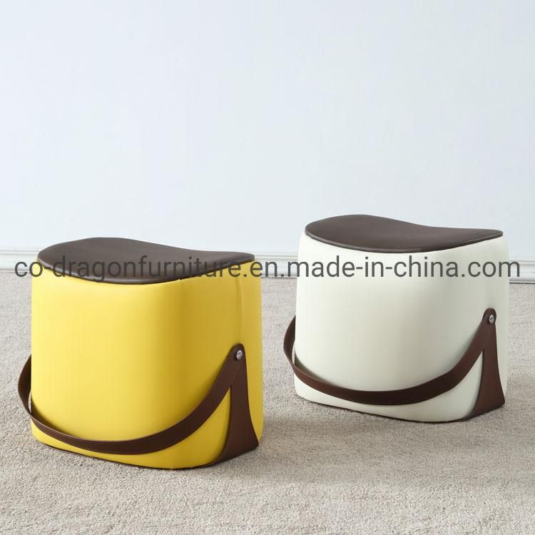 China Wholesale Living Room Furniture Wooden Leather Portability Leisure Stool