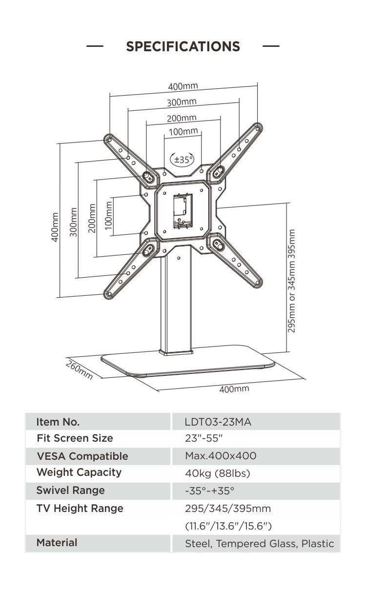 Height Adjustable Universal Tabletop Modern TV Stand