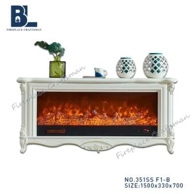 Home Appliance Furniture Electric Fireplace Insert TV Stand with Log or Crystal Flame 2 Heat Setting and Realistic 3 Color Flames