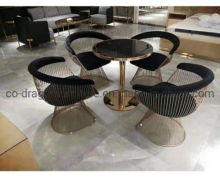 Hot Selling Home Furniture Modern Velvet Stainless Steel Dining Chair