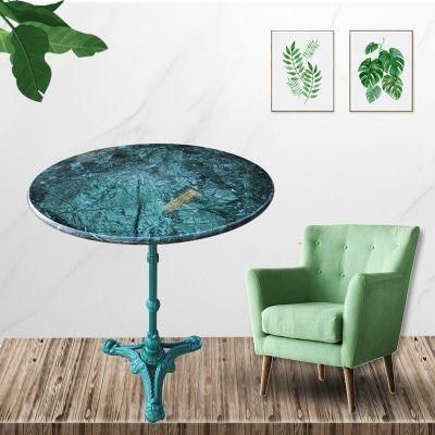 for Project Round Green Marble Coffee Table Green Wrought Iron Base