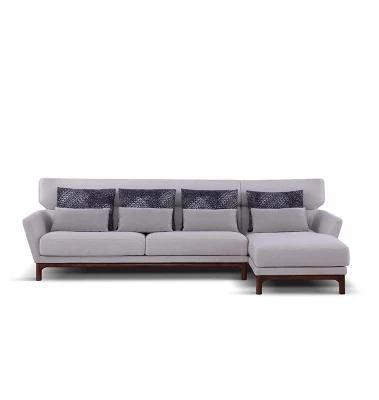 Walnut Leg High Back Sectional Sofa High-Class Feather Down Filling Modular Sofas Couch