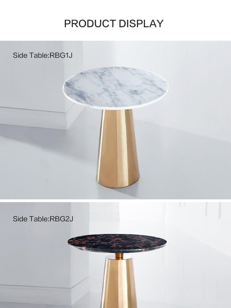 Linsy Modern Round Design White Marble Center Table Rbg1j