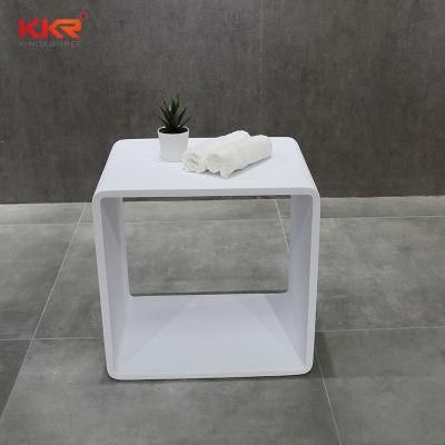 Matte White Finish Solid Surface Shower Stool