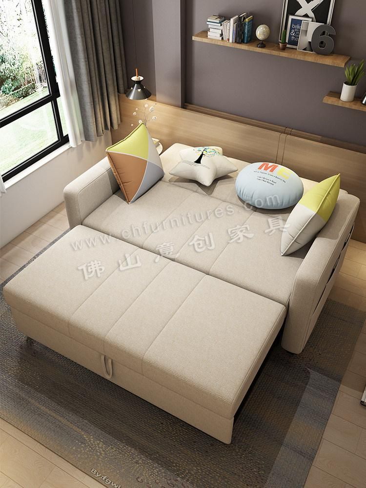 Hyc-Sf05 Multifunctional Sofa Bed 1.5 Meters Solid Wood Foldable Sofa Set Furniture Living Room