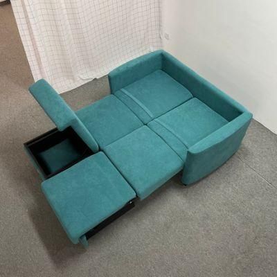 European Modern Green Technology Cloth Double Seat Folding Sofabed