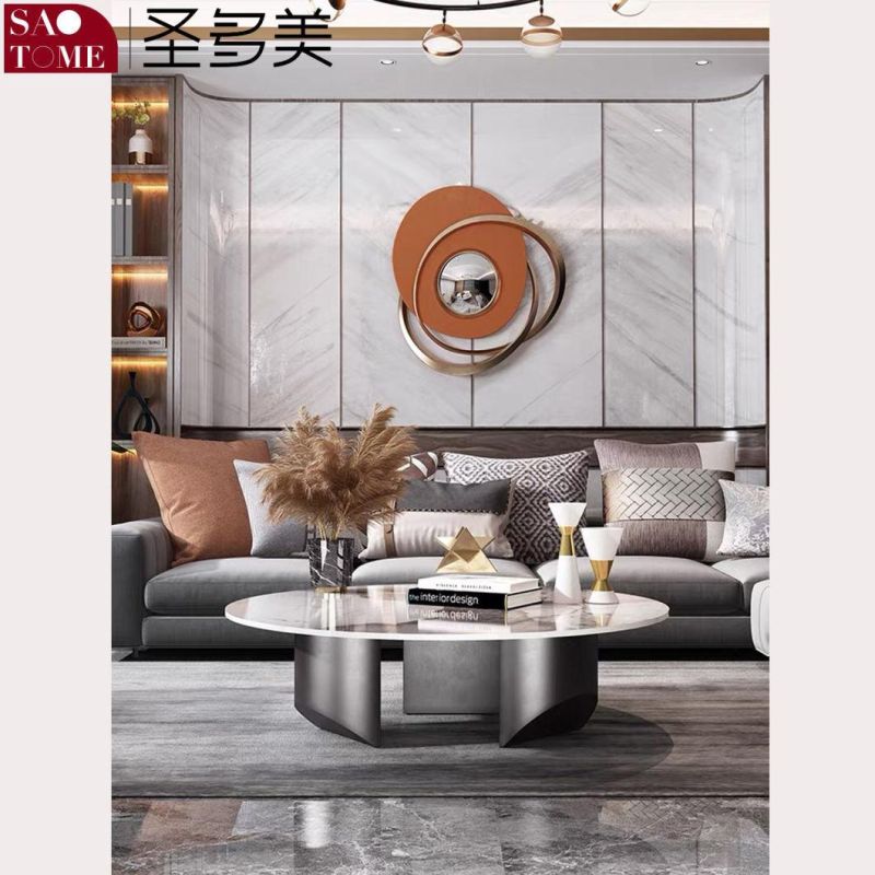 Modern Popular Living Room Furniture D-Shaped Foot Tea Table