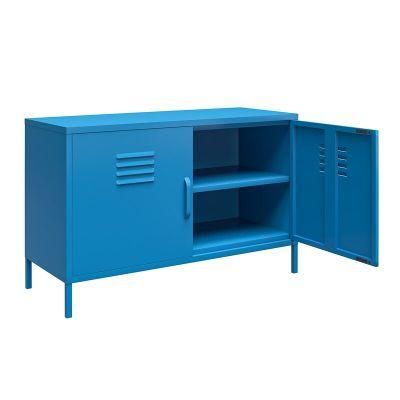 Metal TV Stand Cabinet 2 Door Storage Cabinet