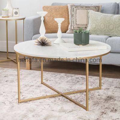 Modern Living Room Furniture Central Round Marble Coffee Side Table