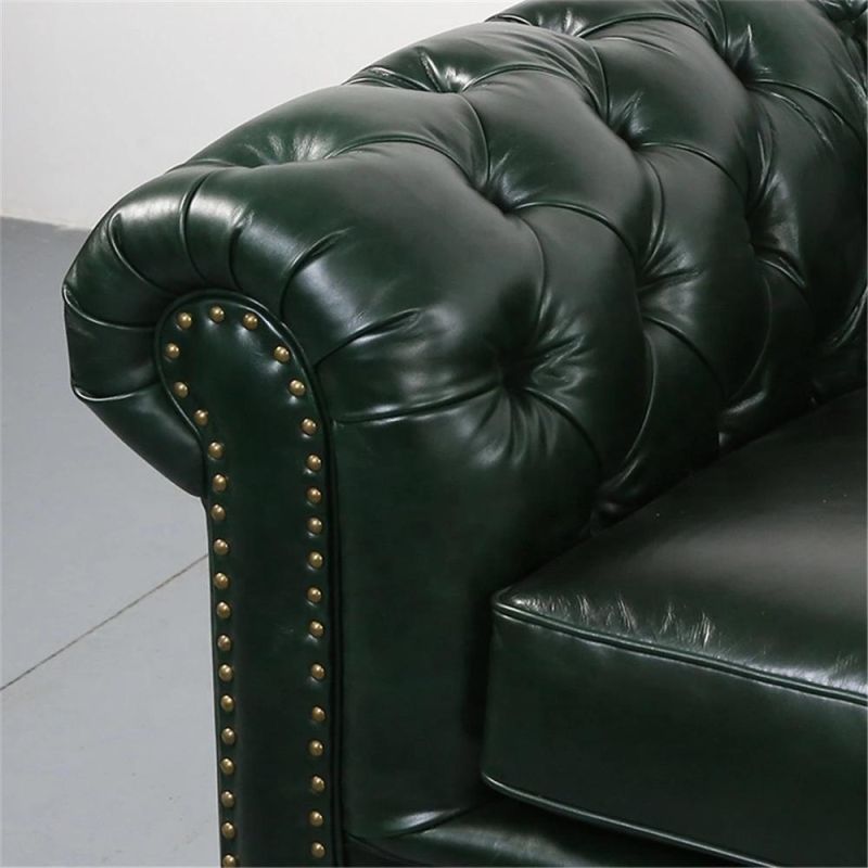 Living Room Furniture 3 Seat Genuine Leather Sofa