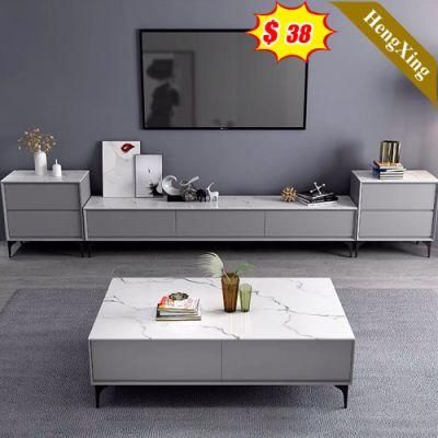 Guangdong Factory Wholesale Marble Melamine Wood Furniture Coffee Table with TV Stand