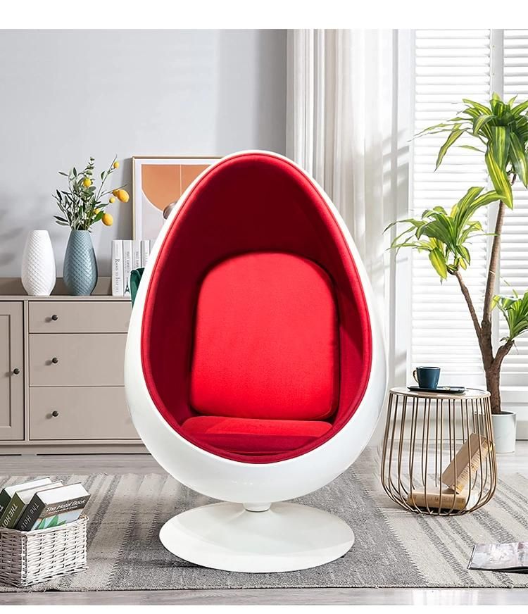 Factory Direct Fiberglass Semicircular Shaped Aviation Ball Shape Chair Rotatable Creative Sofa Swivel Chair