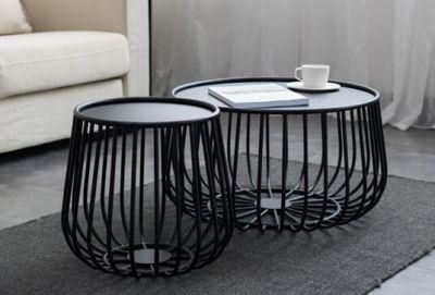 Round Iron Small Tea Table Modern Design Pumpkin Table Living Room Furniture Metal Coffee Table