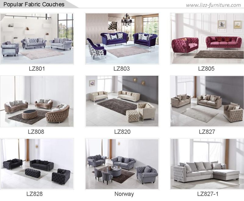 Australian Hot Sale Chesterfield Furniture Fabric Leisure Sofa 1+2+3