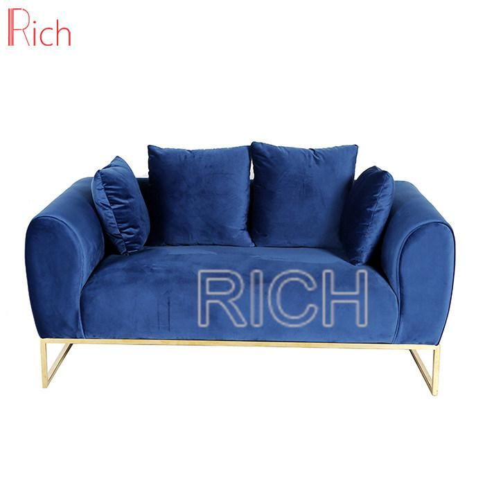 Different Color Loveseat Couch Two Seat Velvet Sofa Set for Living Room