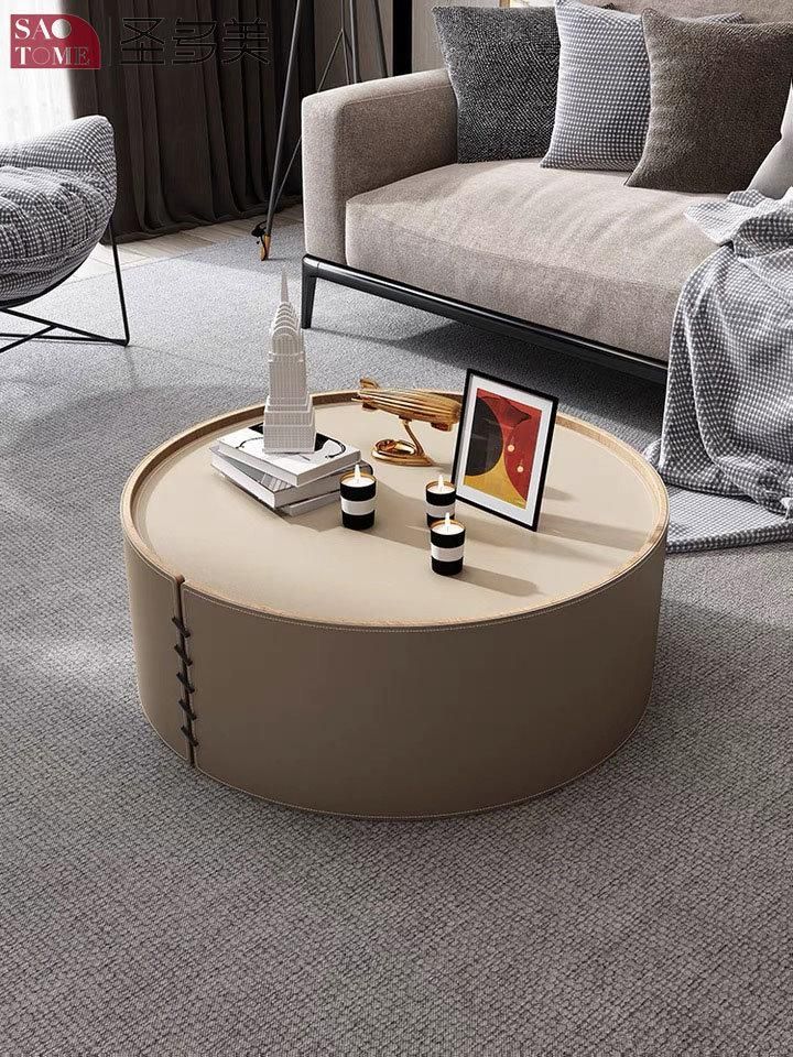 New Style Home Furniture PU Leather Living Room Side Table Bedroom Table Melamine Laminated Tea Table