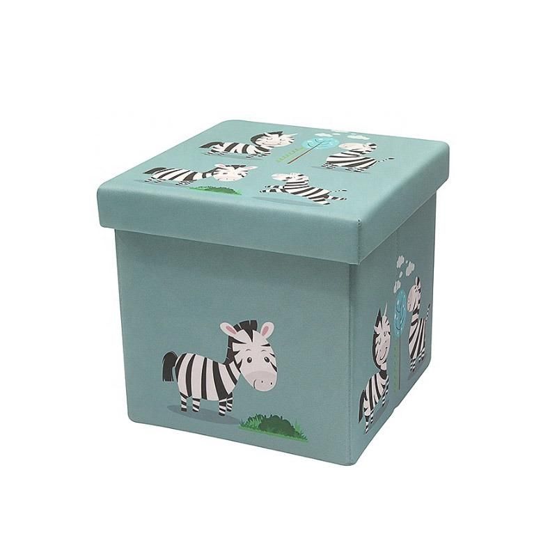 Living Room Kids Furniture Cube Foldable Storage Fabric Pouffe Ottoman