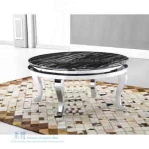 Modern Living Room Stainless Steel Round Coffee Table (HW-0029-2T)