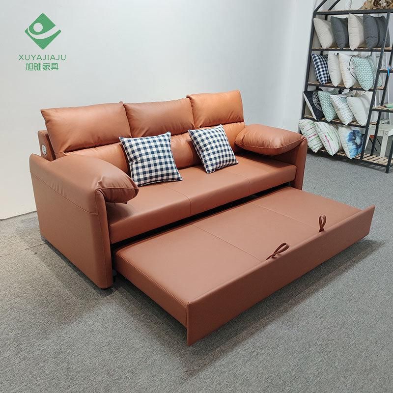 European Design Cow Leather Detachable Armrest to Packing Deformationable Sofa Cama