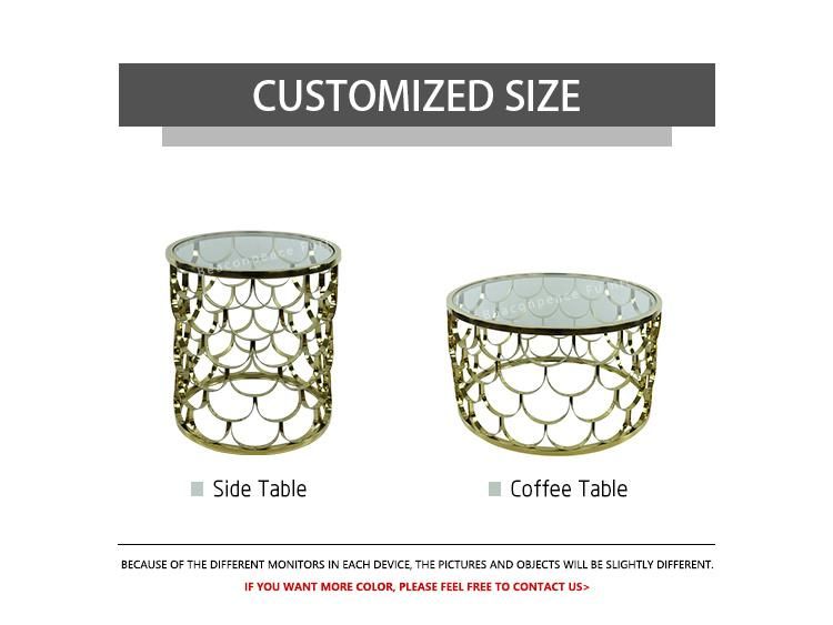 Retro Round Glass Top Coffee Table with Stainless Steel Base