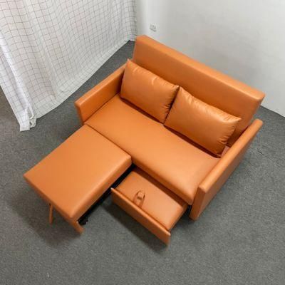 European Super Fiber Leather Sofa Apartment Double Mop Function Sofa