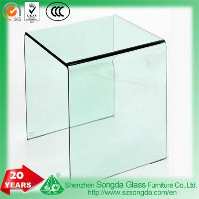 8-12mm Clear Bent Glass Coffee Table and Plastic Safety Mat