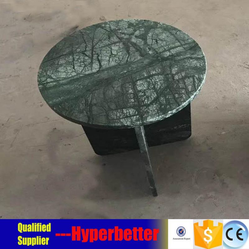 Round Green Marble Side Tables