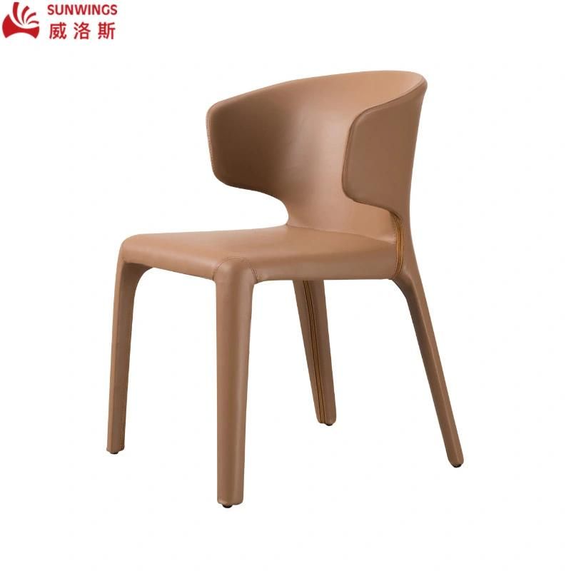 Modern and Design Solid Wood PU Leather All - Covered Dining Chair for Living Room