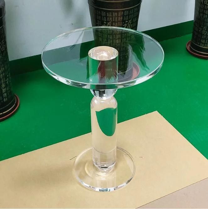 Wholesale Custom Modern Clear Acrylic Round Small Coffee Sofa Side Table for Living Room Bedroom Balcony