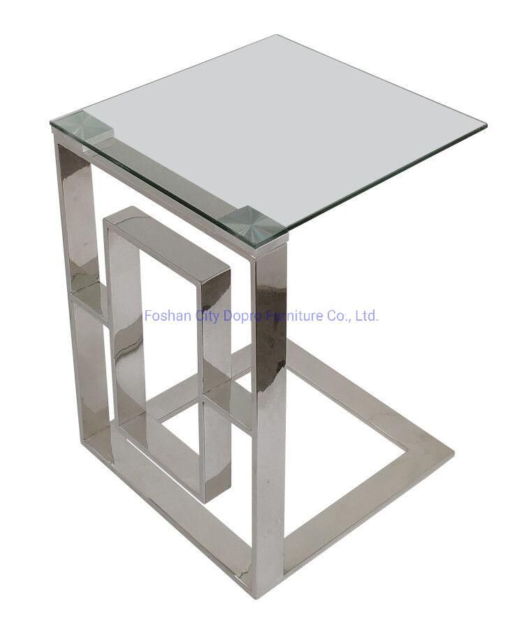 Popular Simple Side Table Stailness Steel Silver