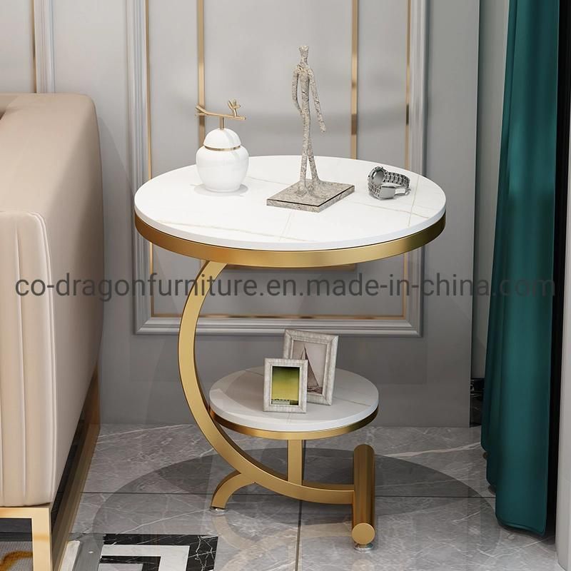 2021 Fashion New Design Steel Side Table with Marble Top