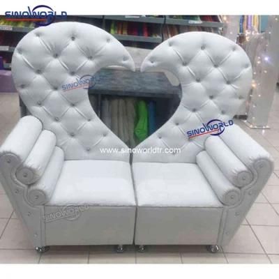 White Indian Bride and Groom Stage Leather Throne Hall Furniture Wedding New Sofa Sets