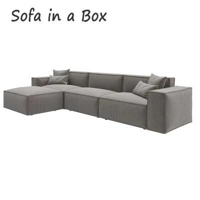 Modern Sofa in a Box Corner Modular Sectional Living Room Velvet Sofa Sleeper Kd Sofa Set Feather Cloud Couch